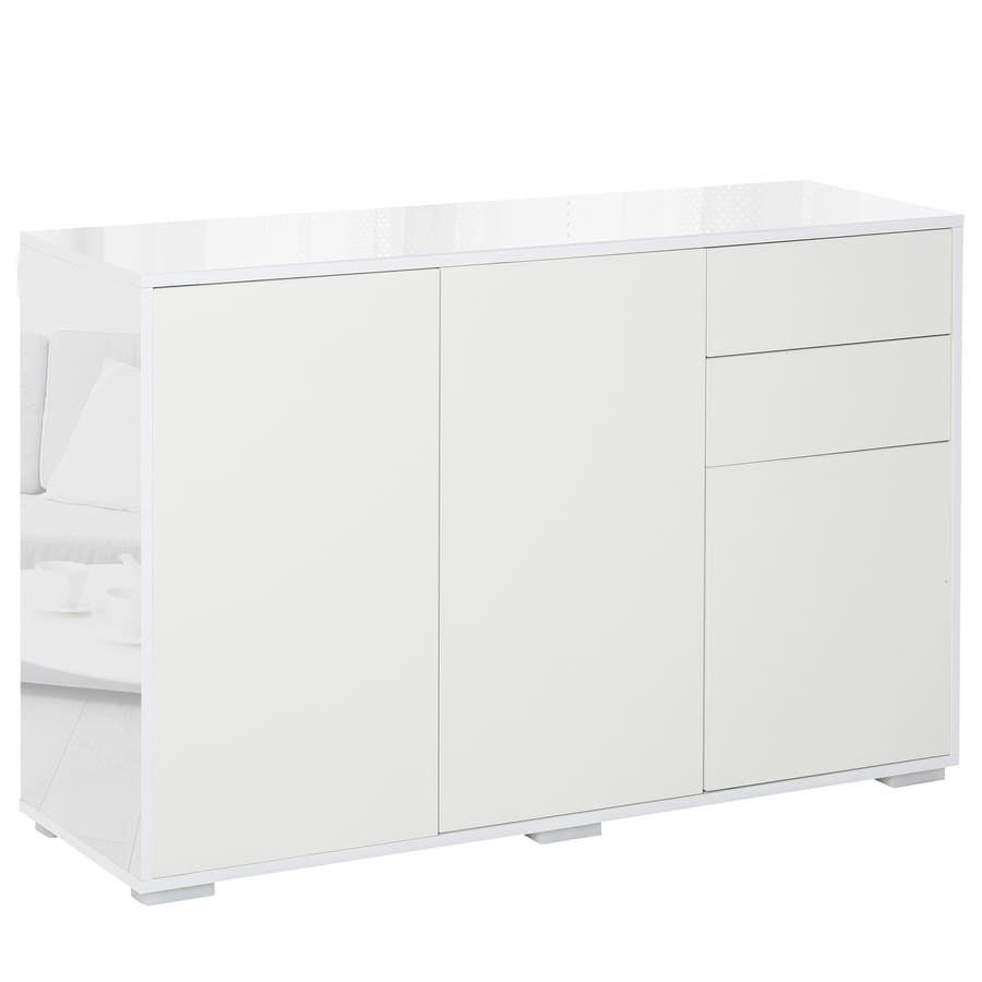 Aparador de Sala de Estar com 3 Portas 2 Gavetas e Prateleira