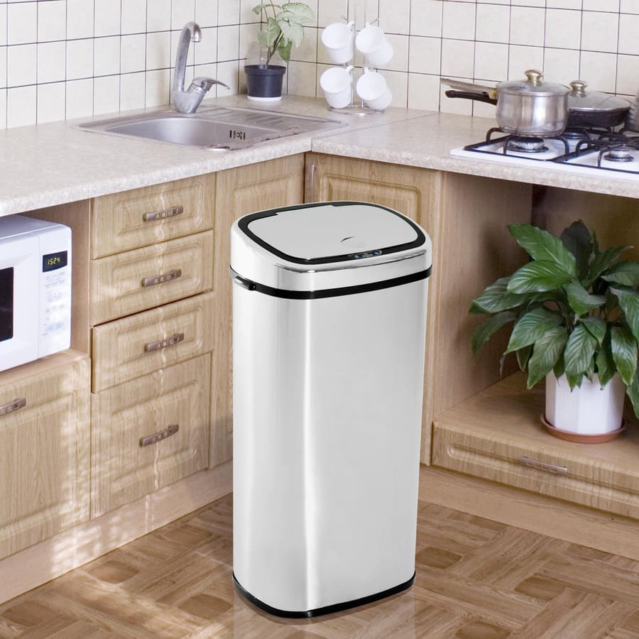 Balde de Lixo Inteligente de Aço Inoxidável 68L com Sensor