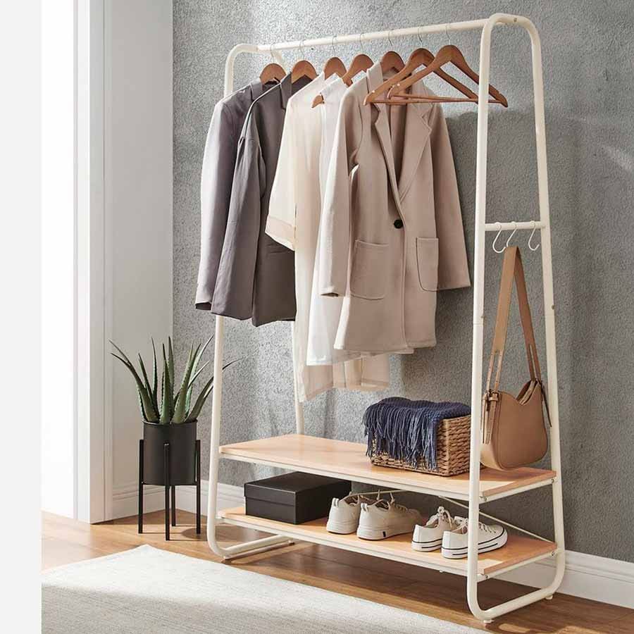 Cabide Guarda Roupa com 2 prateleiras 45 x 100 x 160 cm