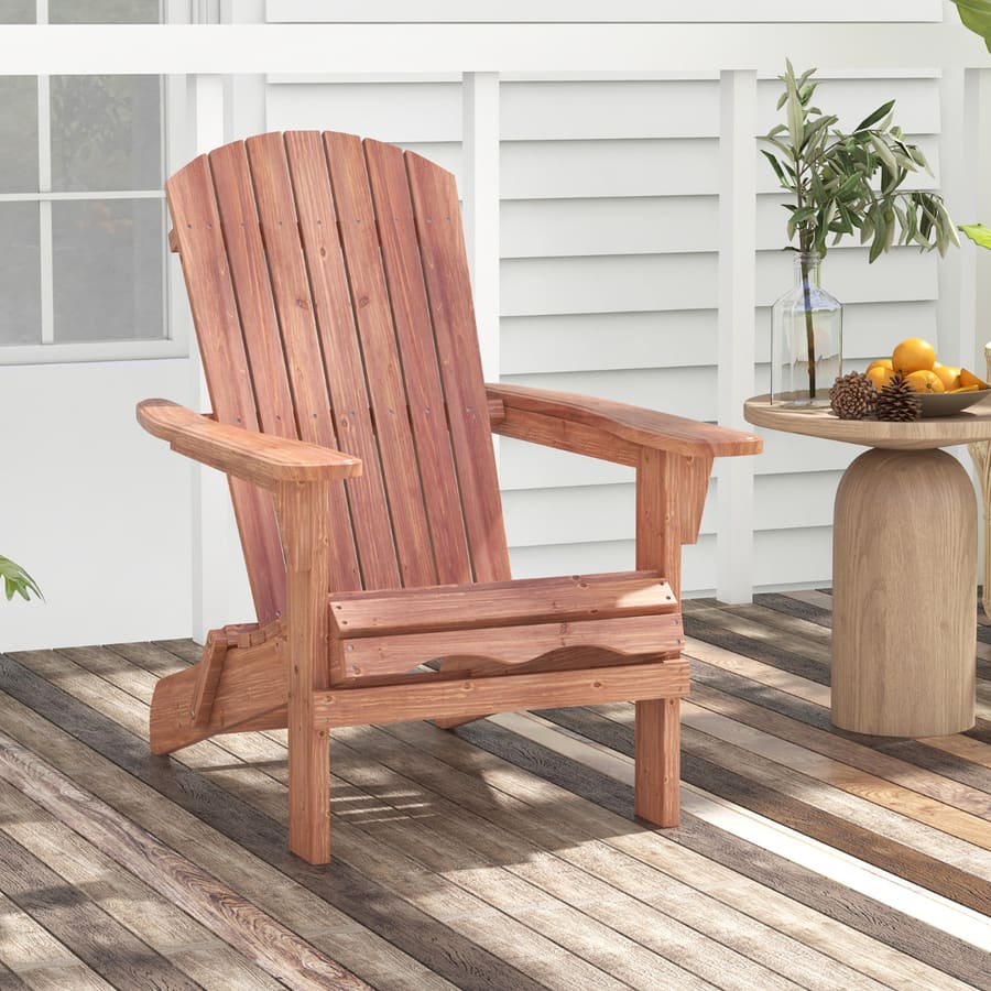 Cadeira Adirondack dobrável de madeira com encosto e apoios
