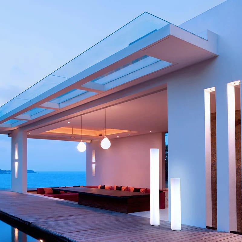 Candeeiro de pé exterior cilíndrico fity 100 cm luz led quente