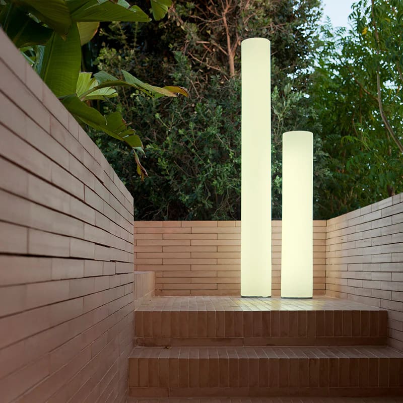Candeeiro de pé exterior cilíndrico fity 100 cm luz led quente