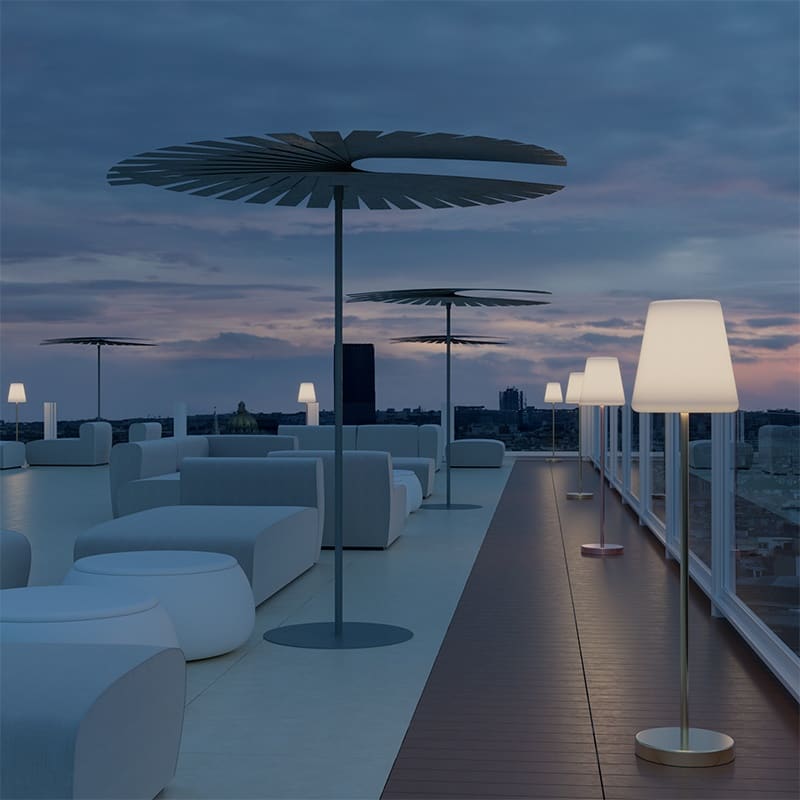 Candeeiro de pé jardim lola slim 120 cor cinzento espacial luz