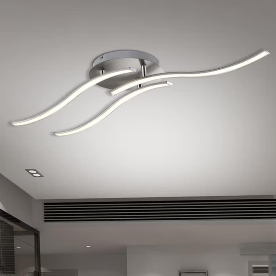 Candeeiro de teto LED Tripple bolge com 3 lâmpadas 66 x 38 x 17