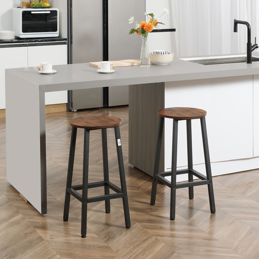 Conjunto de 2 Bancos Altos de Cozinha