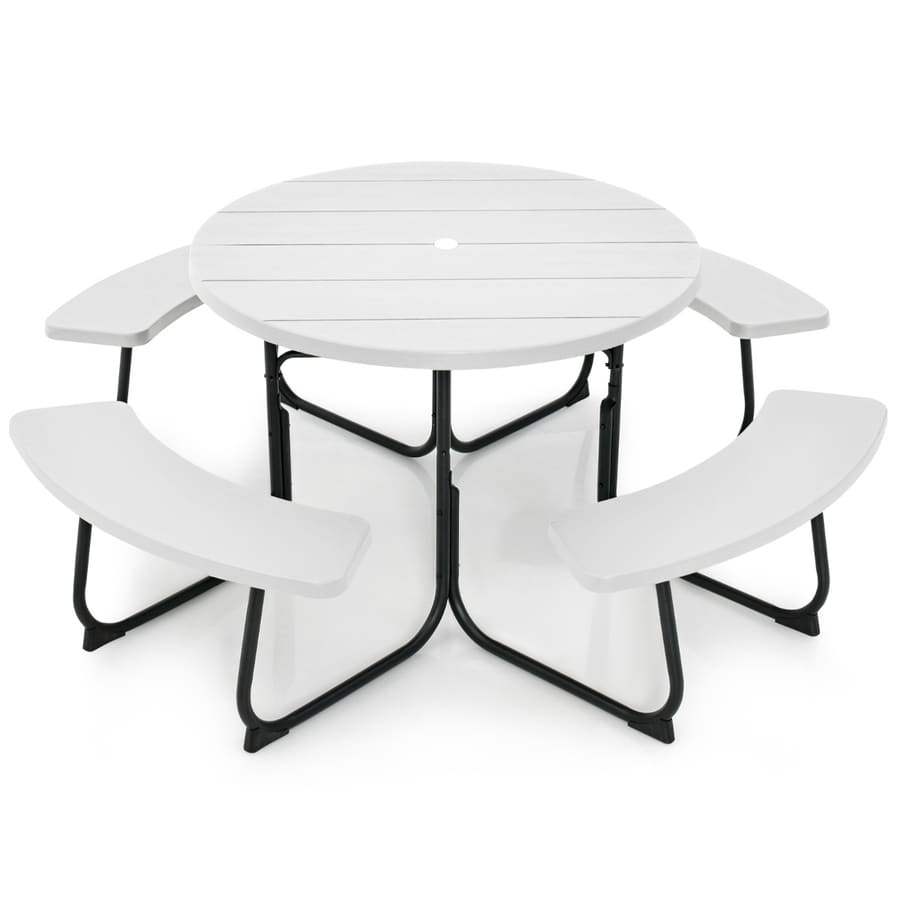 Conjunto de jardim para 8 pessoas com mesa e 4 bancos