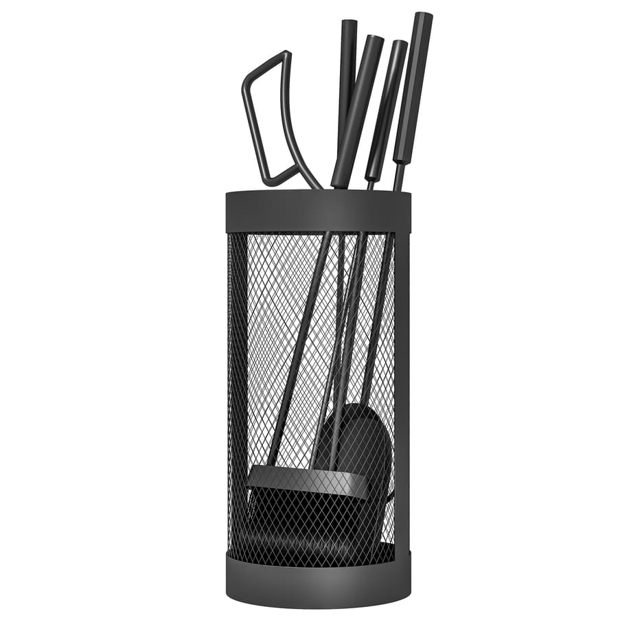 Conjunto para Lareira de 5 Peças em Metal com Escova, Pá, Tenaz