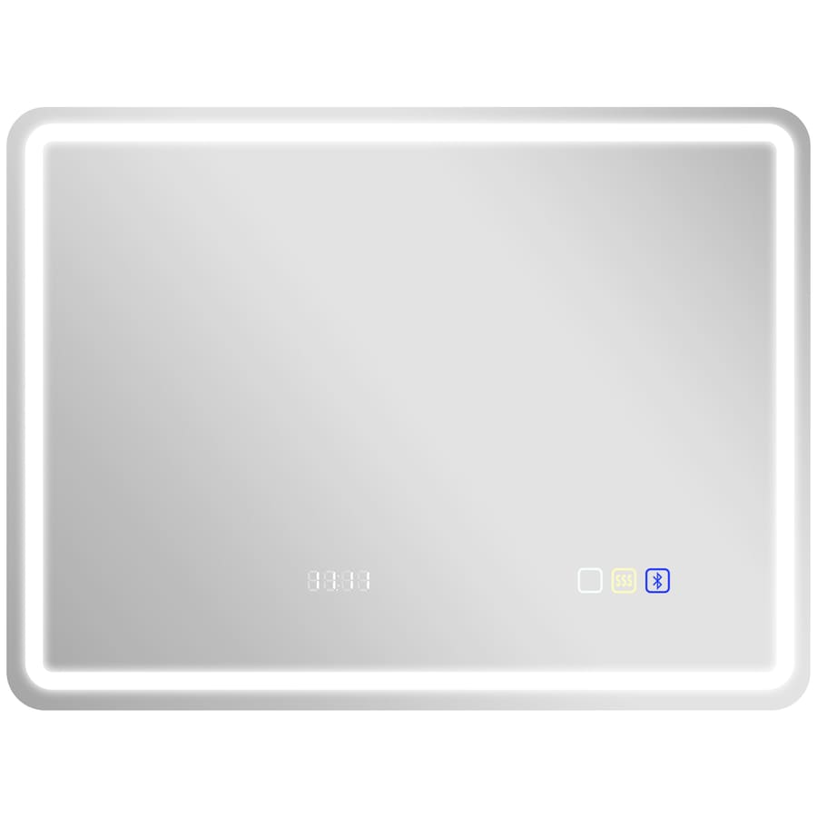 Espelho de Casa de Banho com Luz LED 80×60 cm Bluetooth 3 Cores