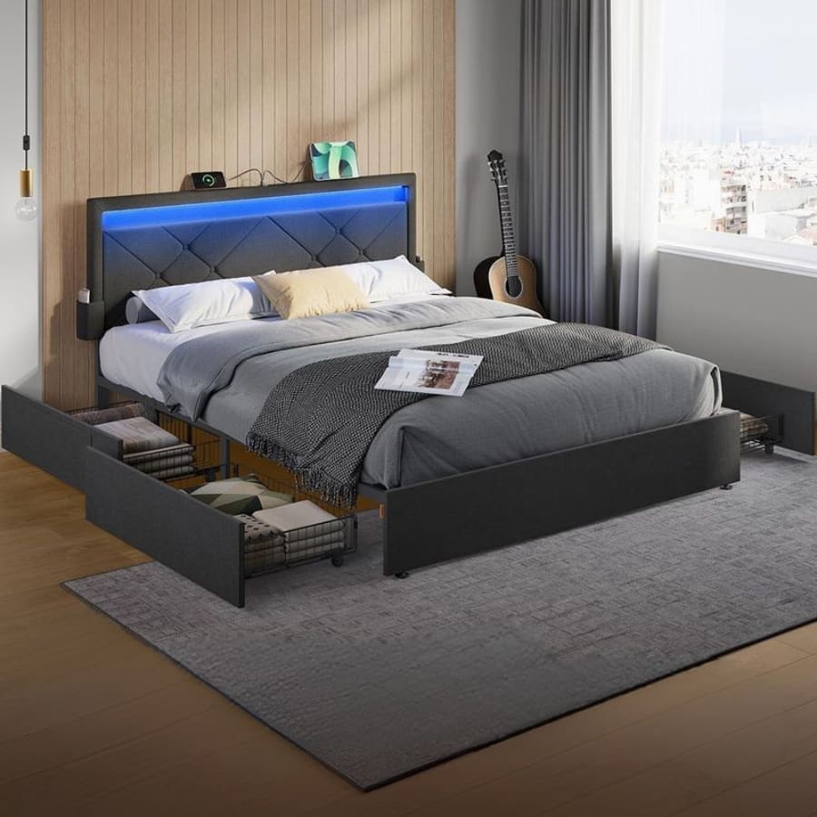 Estrutura de cama de casal para colchão de 140 x 200 cm