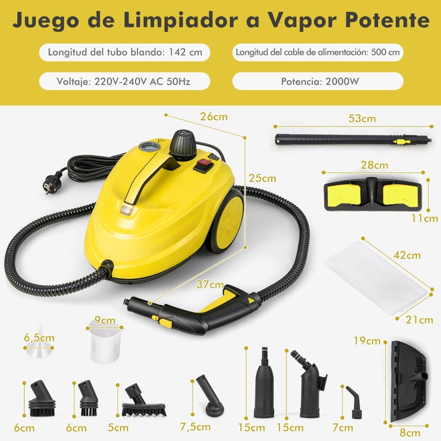 Máquina de limpeza a vapor multiusos com rolo de 2000 W