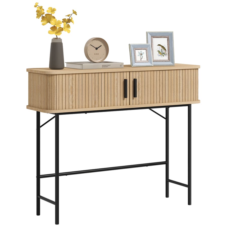 Mesa Consola Vintage Móvel de Entrada com 2 Portas de Correr