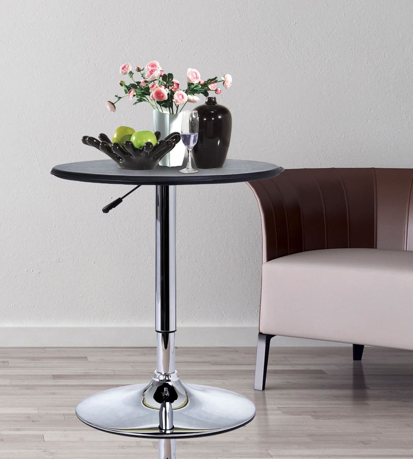 Mesa de bar ajustável em altura hidráulica Pub Vinil Preto