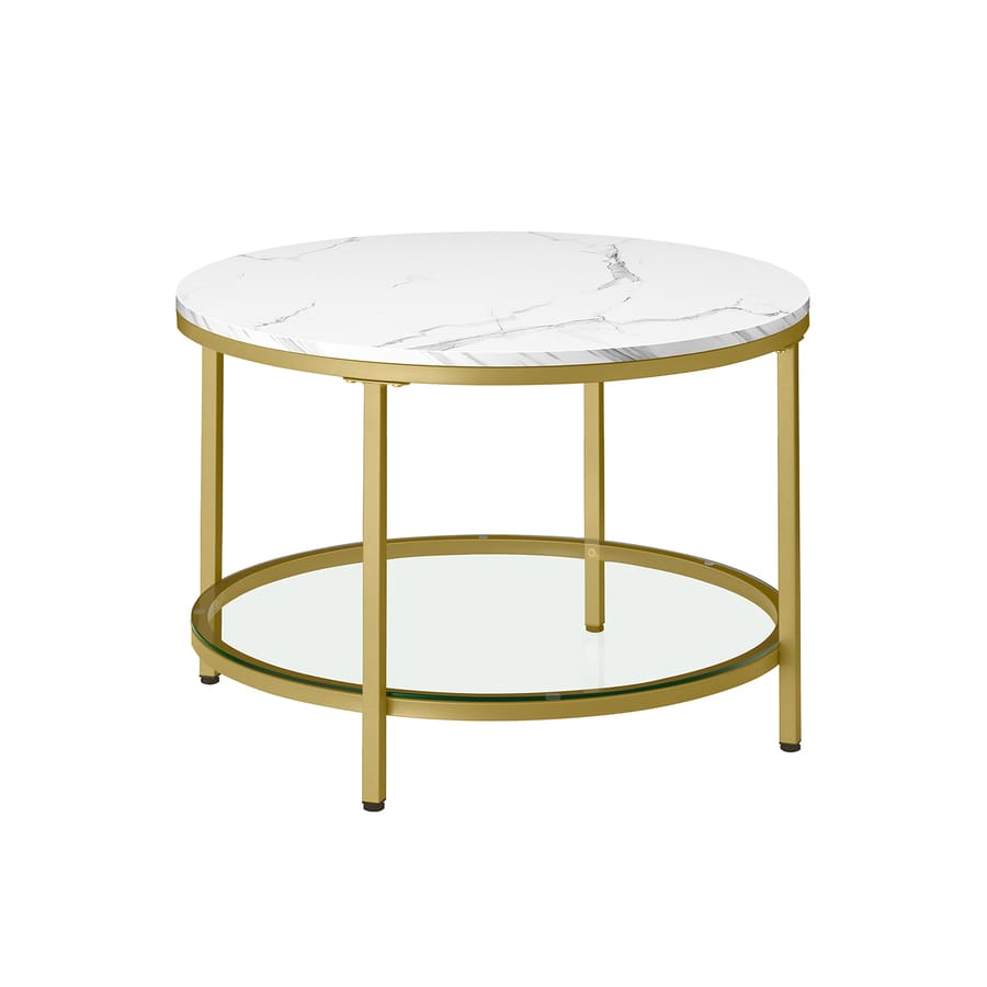 Mesa de centro com 2 níveis e tampo em vidro 65 x 46 cm (Ø x A)