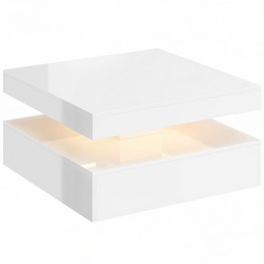 Mesa de Centro com LED RGB de 7 Cores com Armazenamento Aberto