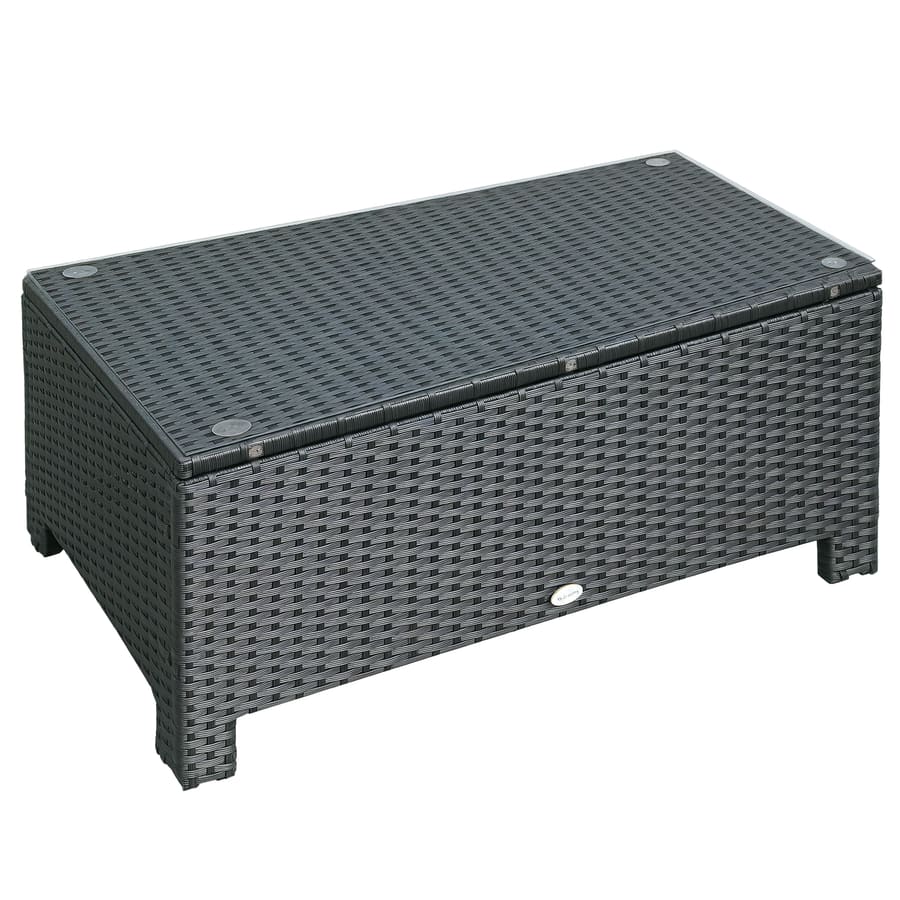 Mesa de centro de jardim com tampo em vidro temperado de 5 mm