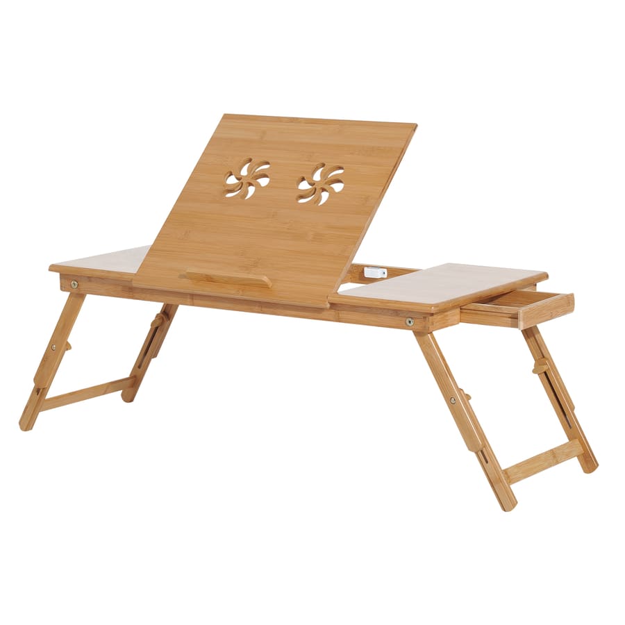Mesa de computador portátil Bandeja de cama de bambu Dobrável