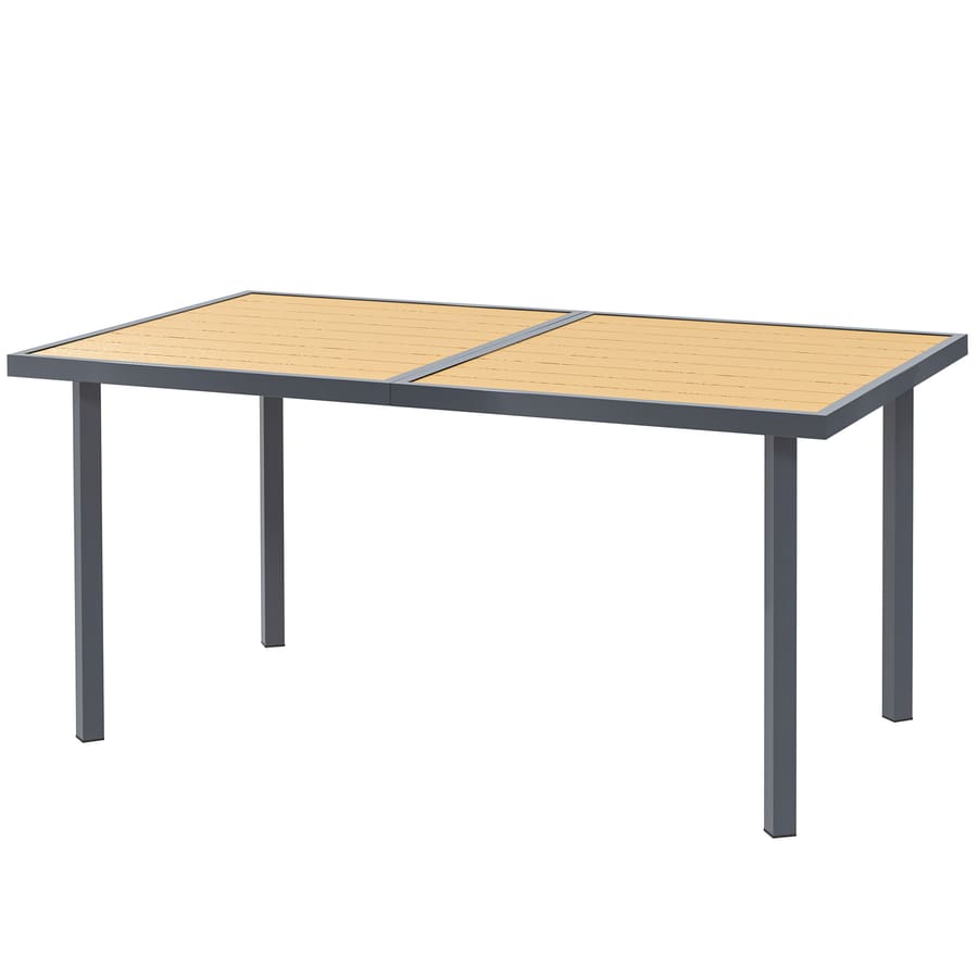 Mesa de jantar de jardim para 6 pessoas, com tampo em aço